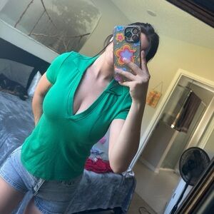 Old navy green polo shirt